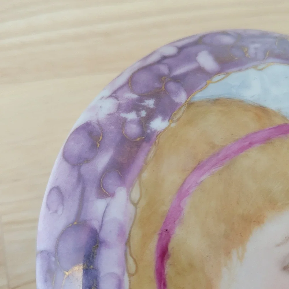 Trinket Box Hand Painted Art Porcelain Hinged Lid 5.5